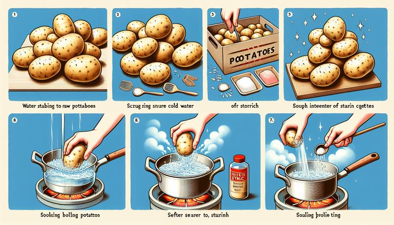 馬鈴薯應在水中放置多長時間以去除澱粉？ 你應該把馬鈴薯放在冷水中還是沸水中？ 浸泡馬鈴薯時是否應在水中放鹽？
